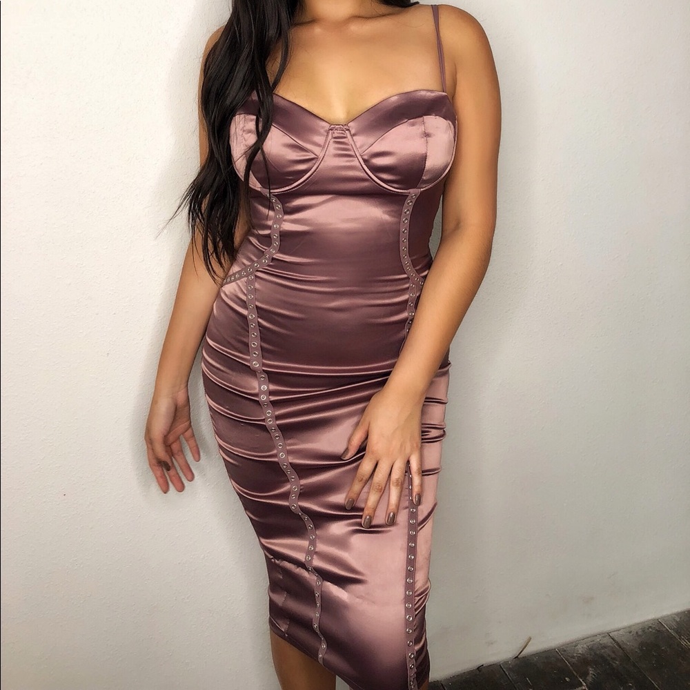 Lavender satin dress